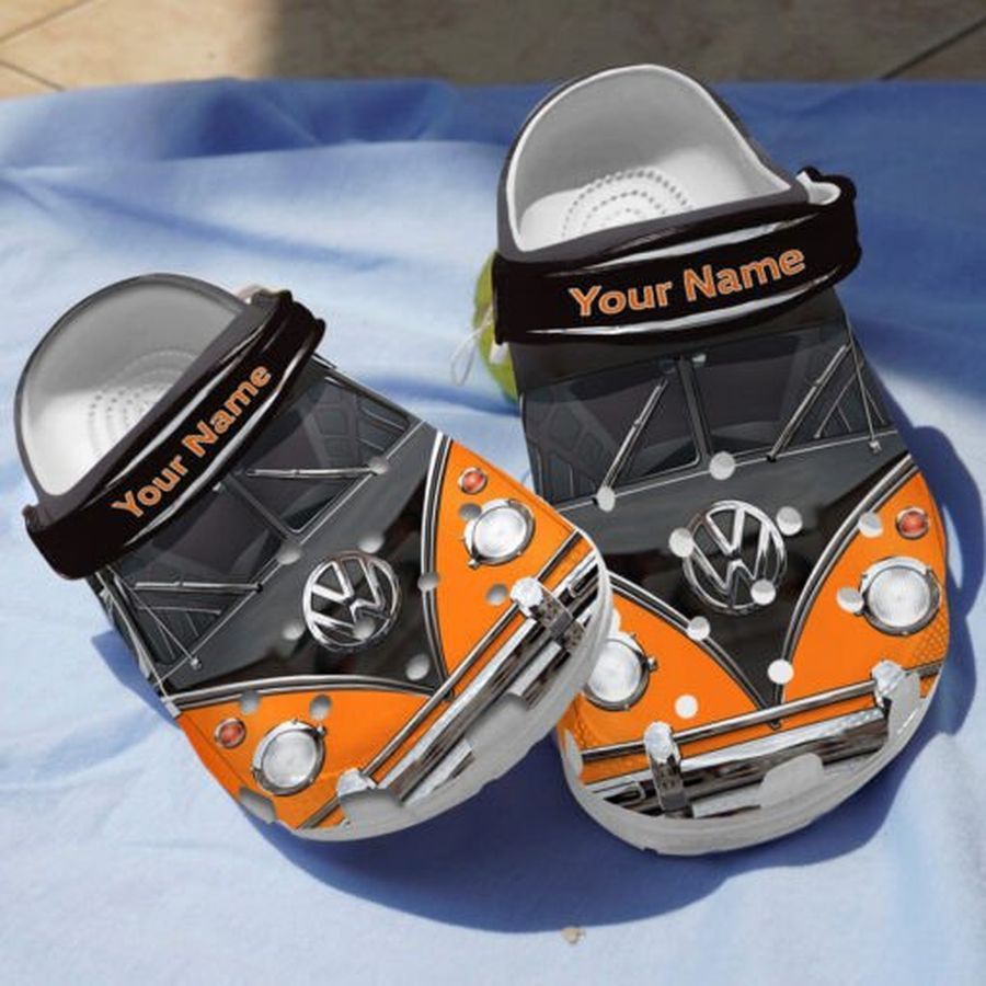 Vw Campervan In Orange Custom Name Crocs Crocband Clog Comfortable Water Shoes