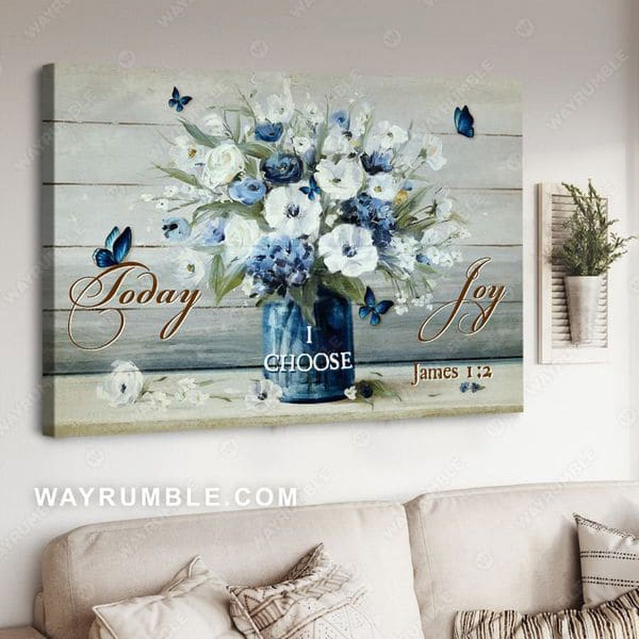 Wall Art Poster, Butterfly Flower, Today I Choose Joy Poster