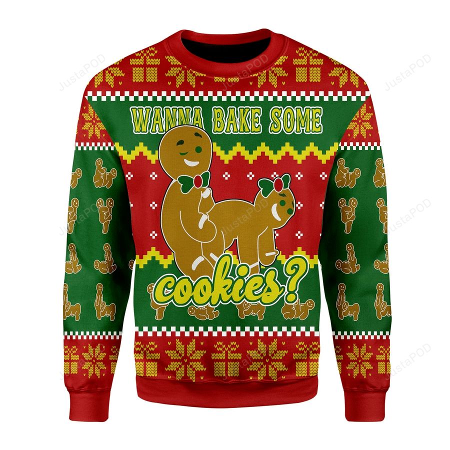 Wanna Bake Some Cookies Ugly Christmas Sweater All Over Print