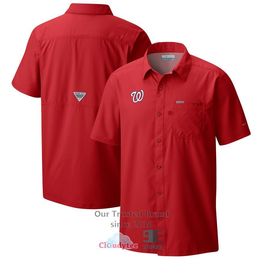 Washington Nationals Columbia Slack Tide Camp Red Hawaiian Shirt – LIMITED EDITION – LIMITED EDITION