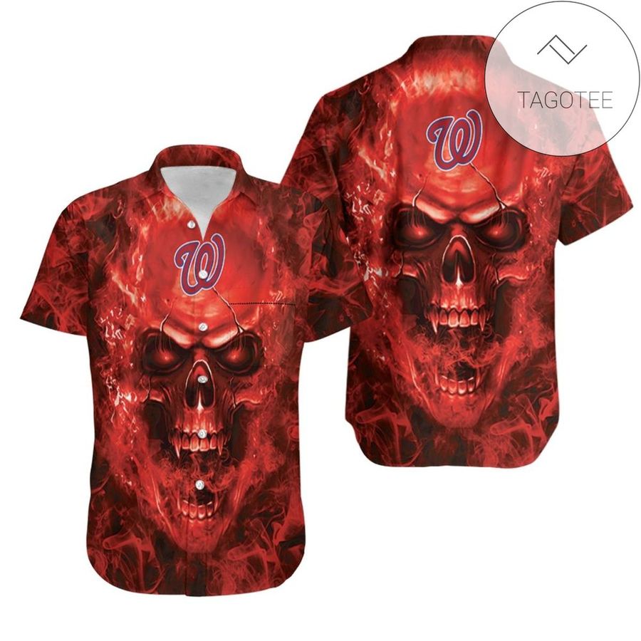Washington Nationals Fan Skull Authentic Hawaiian Shirt 2022