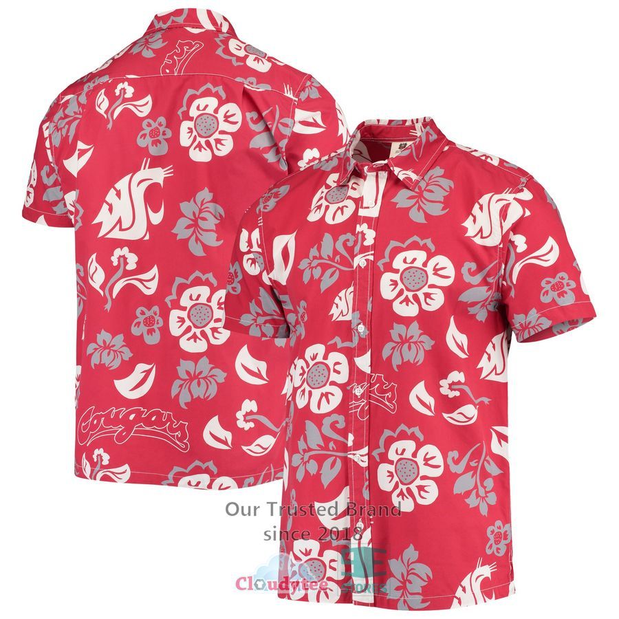 Washington State Cougars Wes & Willy Floral Crimson Hawaiian Shirt – LIMITED EDITION – LIMITED EDITION