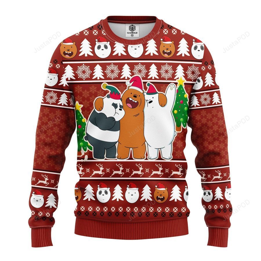 We Bare Bear Funny Ugly Christmas Sweater Ugly Sweater Christmas