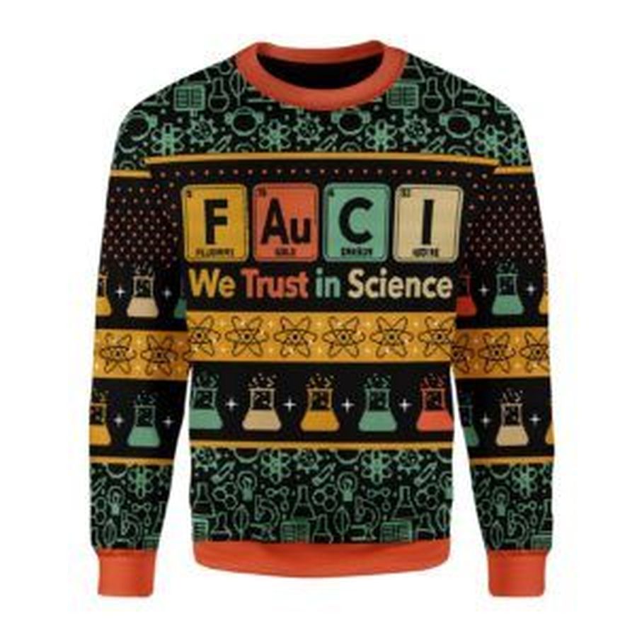 We Trust In Science Ugly Christmas Sweater, All Over Print Sweatshirt, Ugly Sweater, Christmas Sweaters, Hoodie, Sweater