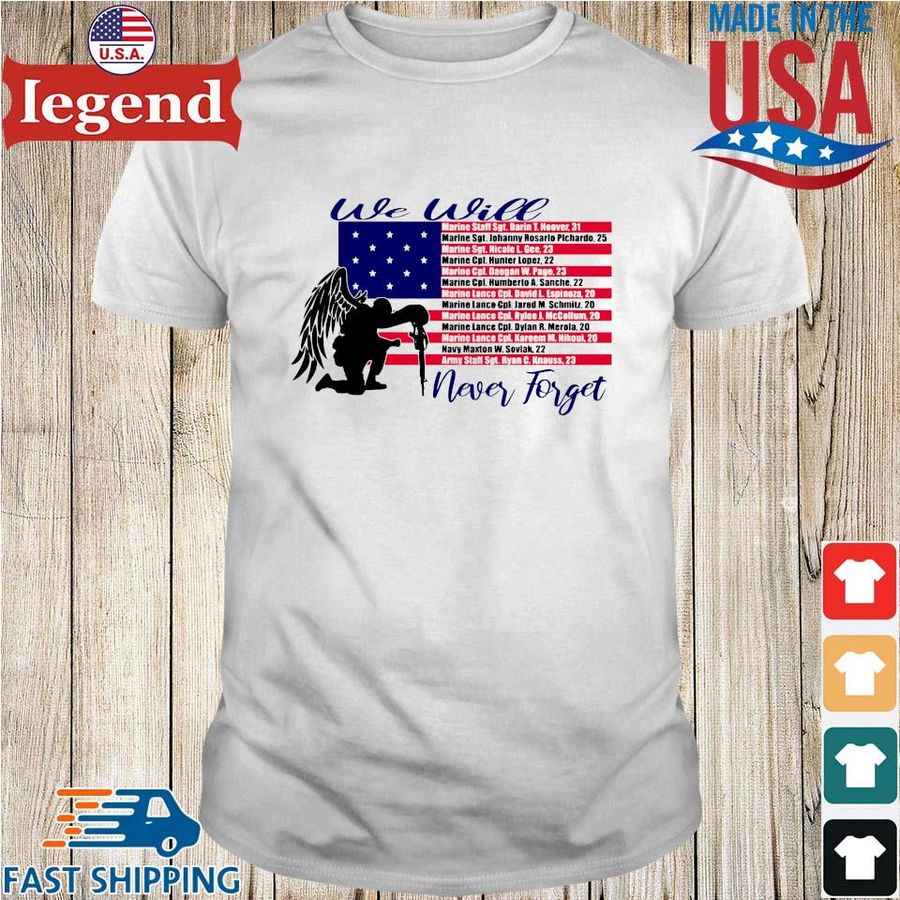 We will never forget American flag shirt