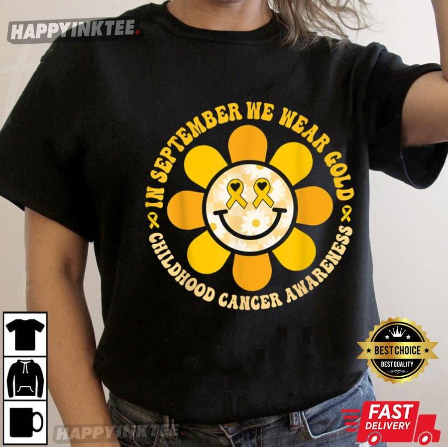 Wear Gold Childhood Cancer Awareness Warrior Fight Hippie T-Shirt