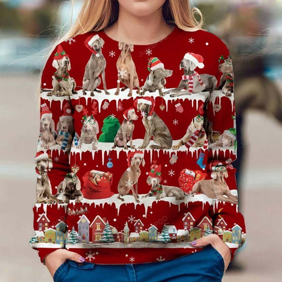Weimaraner Dog Ugly Christmas Sweater, All Over Print Sweatshirt, Ugly Sweater, Christmas Sweaters, Hoodie, Sweater