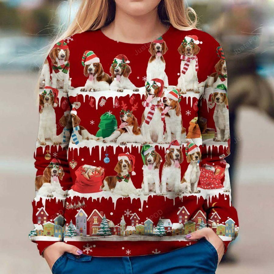 Welsh Springer Spaniel Ugly Christmas Sweater, All Over Print Sweatshirt, Ugly Sweater, Christmas Sweaters, Hoodie, Sweater