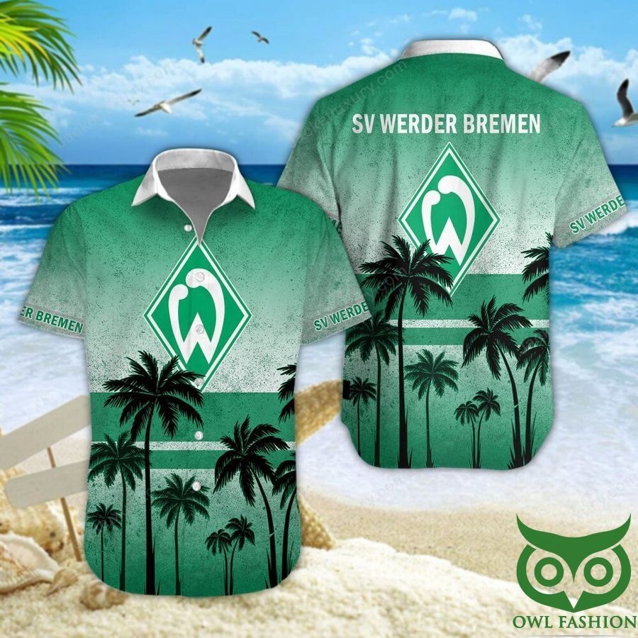 Werder Bremen Green Coconut Tree Hawaiian Shirt