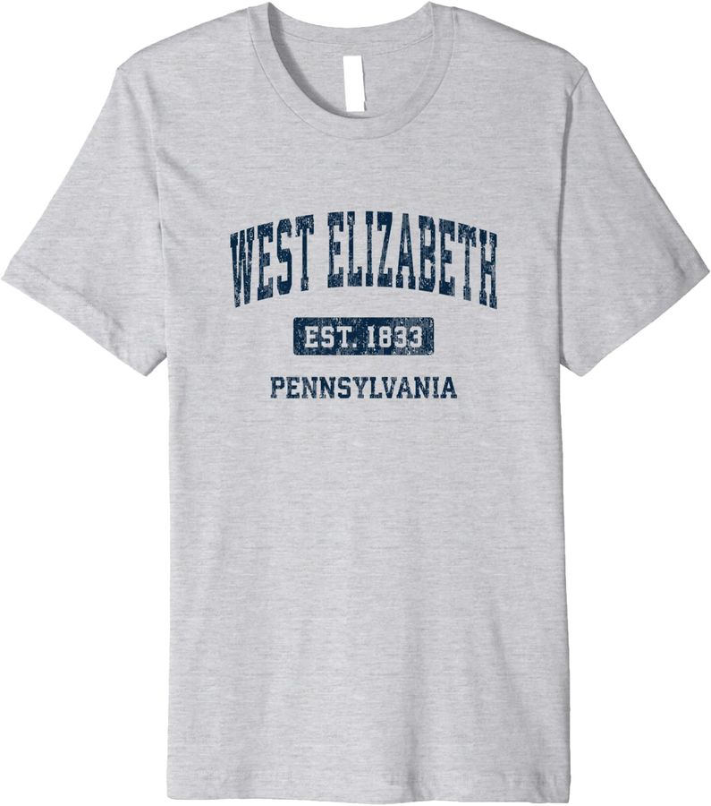 West Elizabeth Pennsylvania PA Vintage Athletic Sports Desig Premium