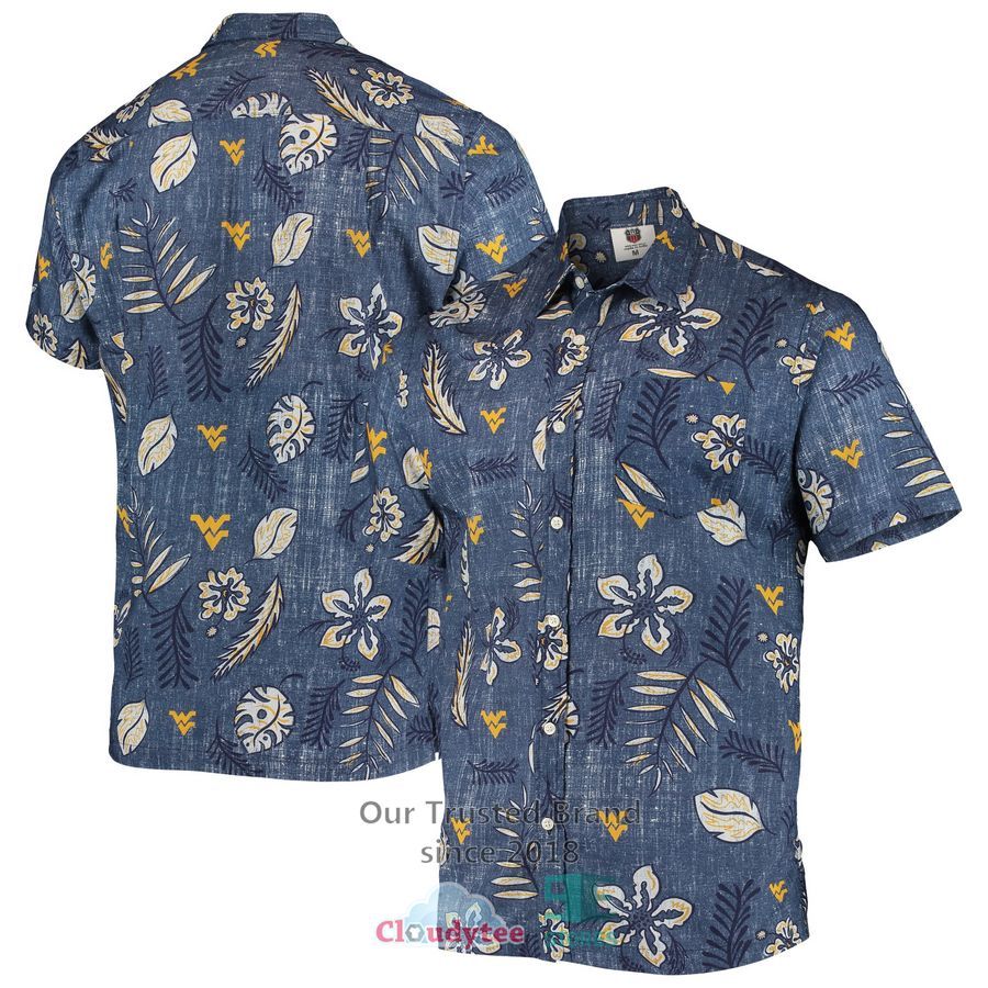 West Virginia Mountaineers Wes & Willy Vintage Floral Navy Hawaiian Shirt – LIMITED EDITION