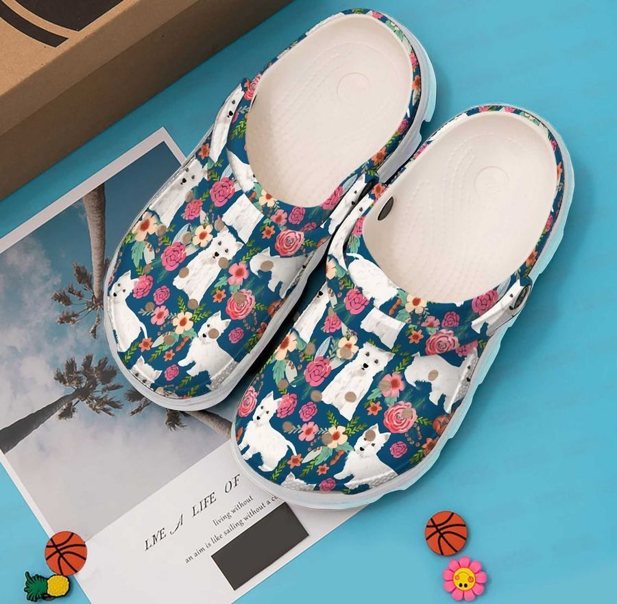 Westie Personalized Clog Custom Crocs Comfortablefashion Style Comfortable For Women Men Kid Print 3D Floral Westie