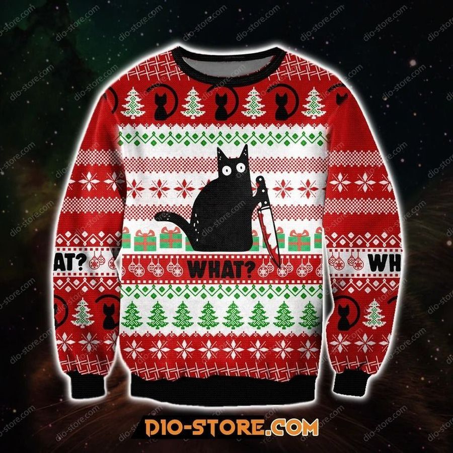 What black cat ugly Christmas sweater Ugly Sweater Christmas Sweaters