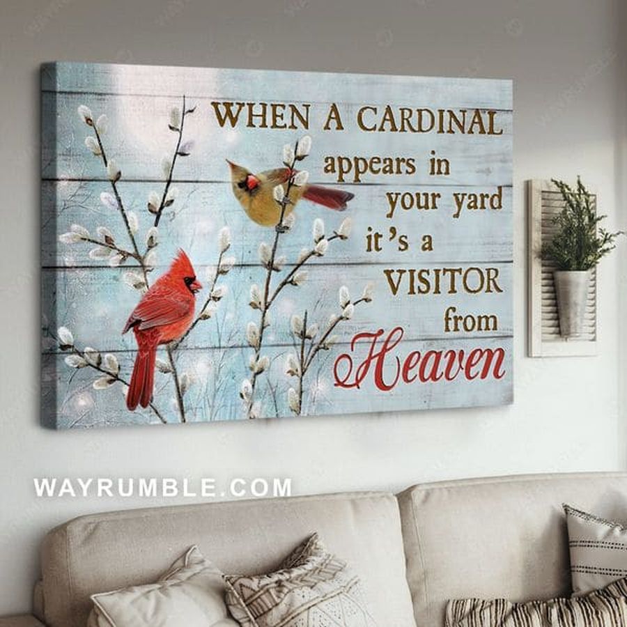 When a cardinal appears in your yard it's a visitor from heaven couple cardinal bird