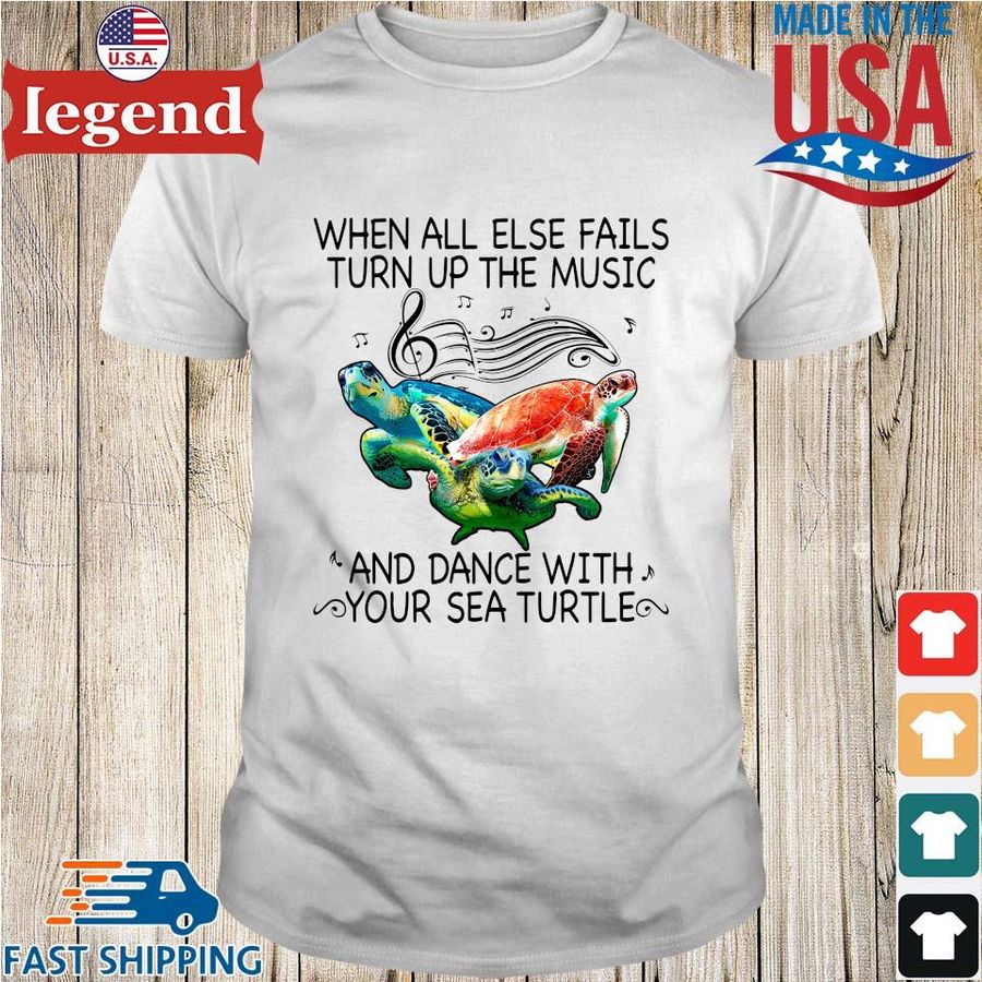 When all else fails turn up the music and dance with your sea turtle shirt