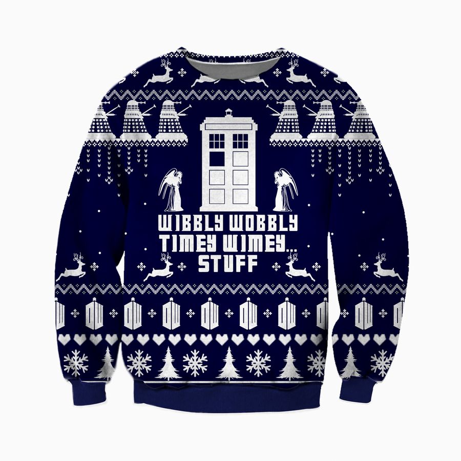 Wibbly Wobbly Tomeywimy Stuff Ugly Christmas Sweater, All Over Print Sweatshirt, Ugly Sweater, Christmas Sweaters, Hoodie, Sweater