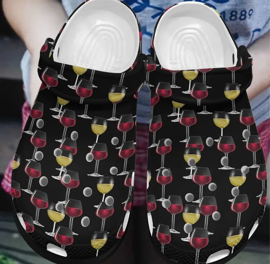 Wine Personalized Clog Custom Crocs Comfortablefashion Style Comfortable For Women Men Kid Print 3D Wine Pattern