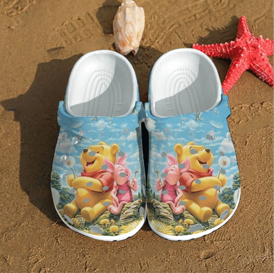 Winnie The Pooh And Piglet Crocs Crocband Clogs, Comfy Footwear, Shoes