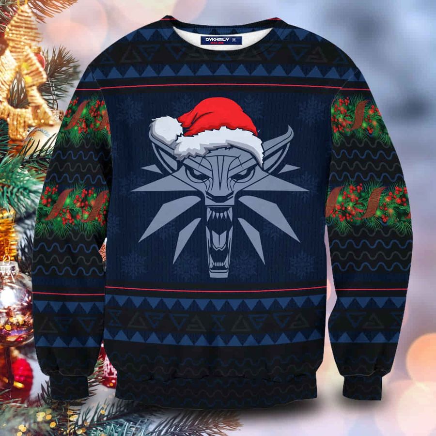 Witcher Geralt Christmas Wool Knitted Ugly Sweater