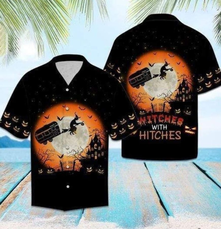 Witches Hitches Halloween Hawaiian Shirts
