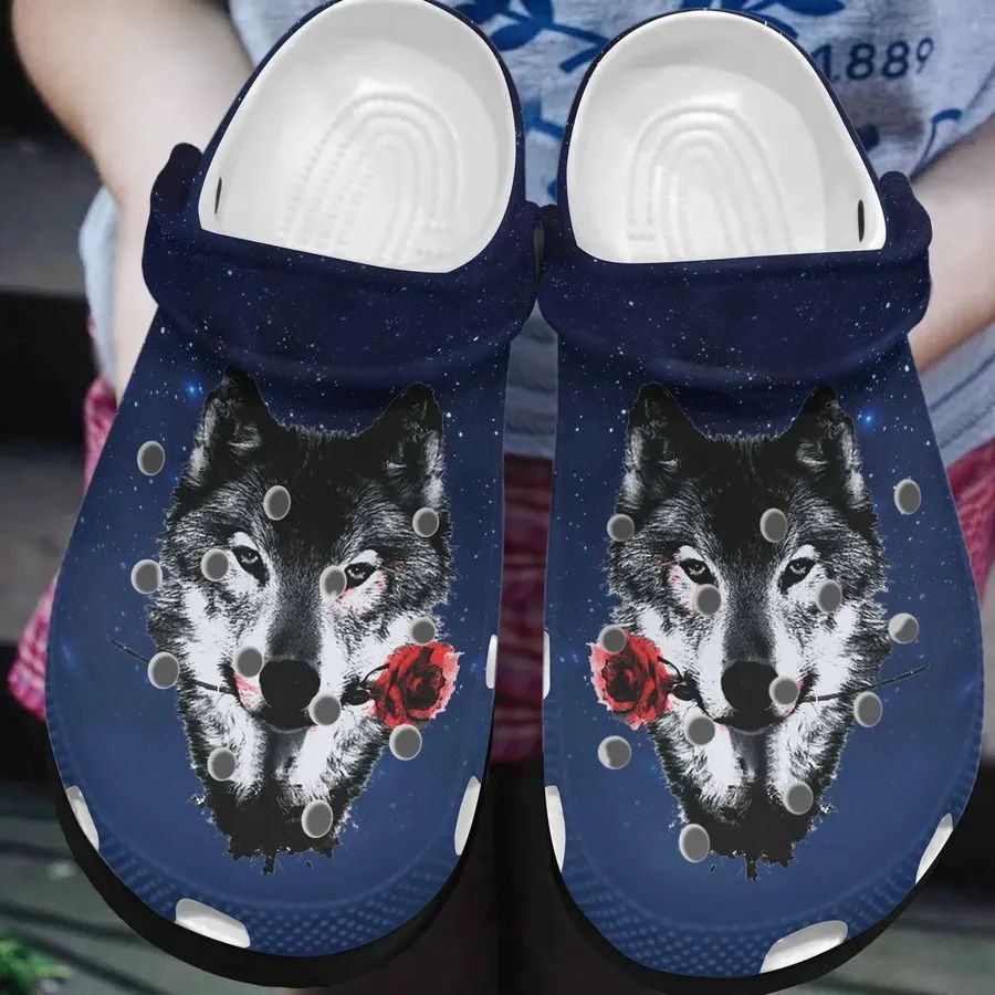 Wolf Personalized Clog Custom Crocs Comfortablefashion Style Comfortable For Women Men Kid Print 3D Cool Wolf