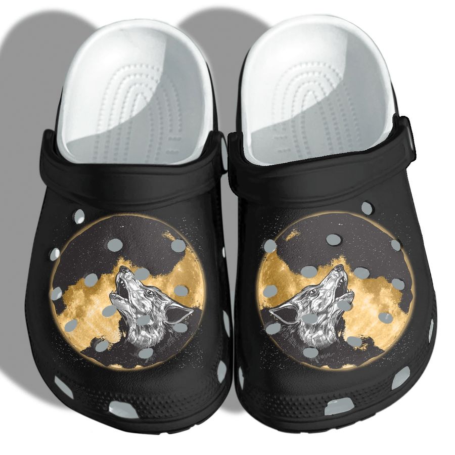 Wolf Shoes Crocs - Wolf Fantasy Moon Camping Lover Croc Shoes Gifts Men Women