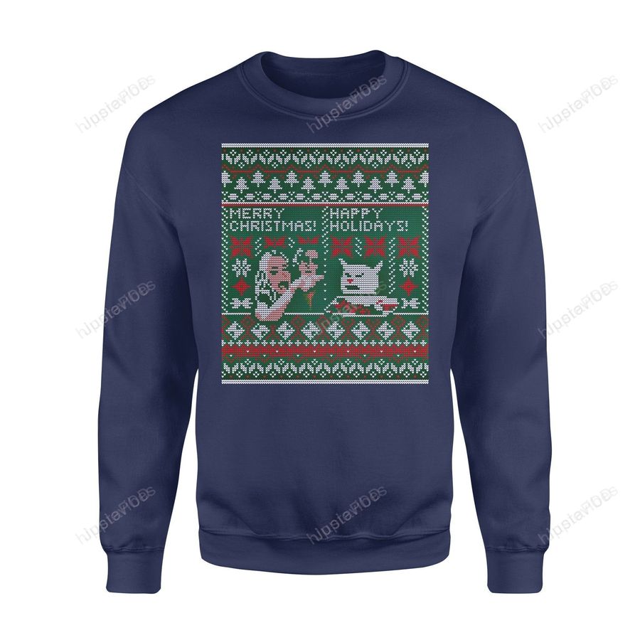 Woman Yelling At Cat Meme Ugly Christmas Sweater, All Over Print Sweatshirt, Ugly Sweater, Christmas Sweaters, Hoodie, Sweater