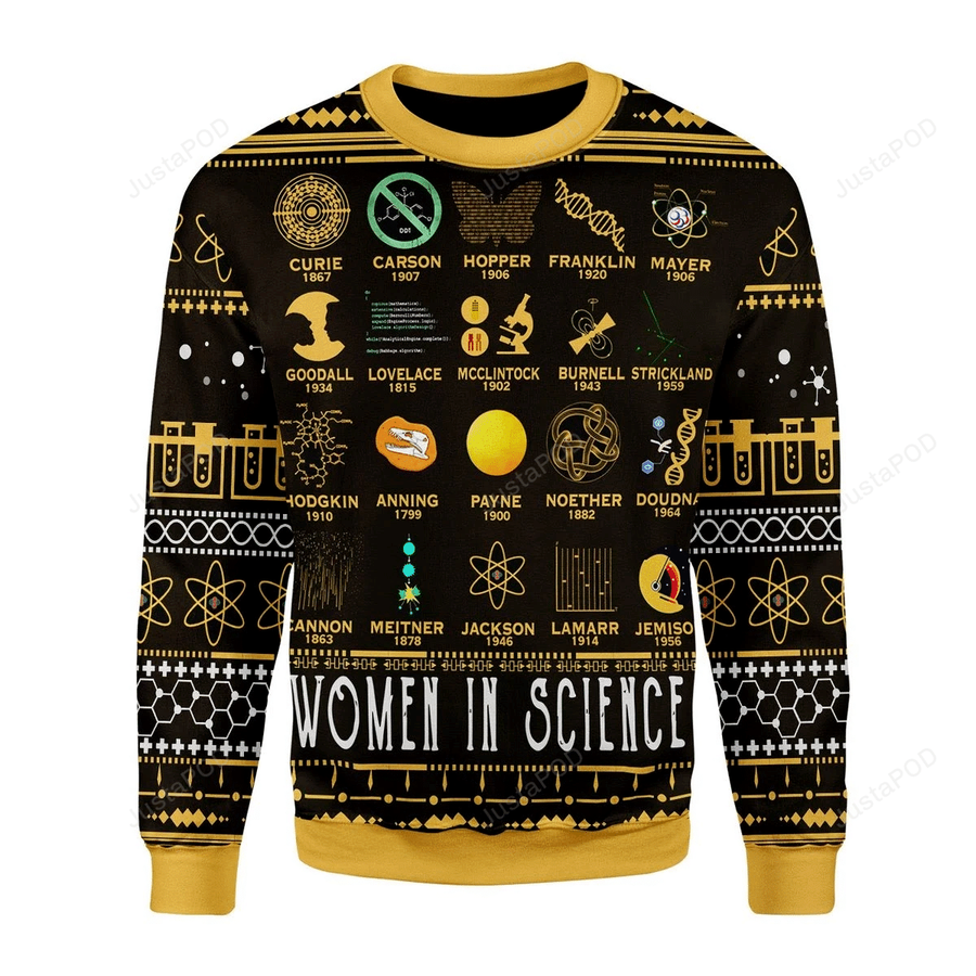 Women In Science Ugly Christmas Sweater All Over Print Sweatshirt.png