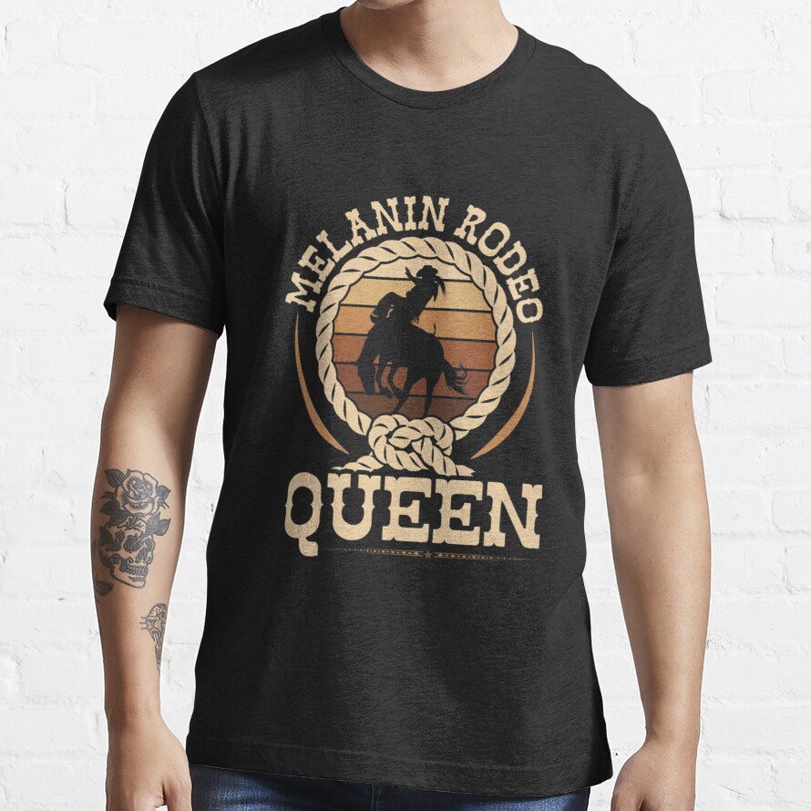 Womens Bronc Riding Melanin Rodeo Queen African American Cowgirl Essential T-Shirt