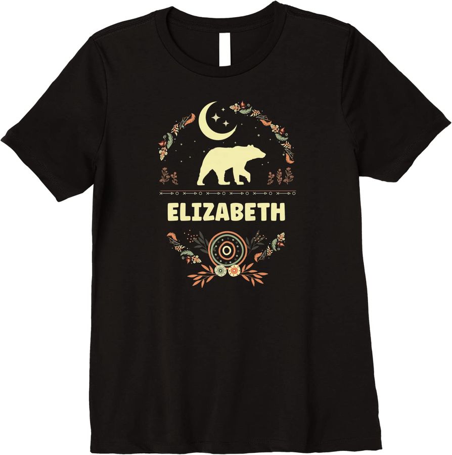 Womens Elizabeth Name Boho Floral Personalized Mama Bear Elizabeth Premium