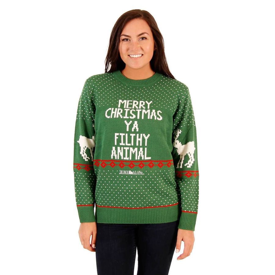 Womens Green Filthy Animal For Unisex Ugly Christmas Sweater All