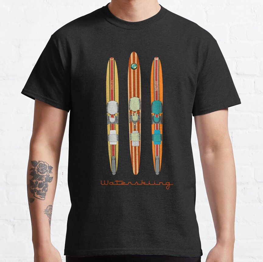 Wooden Vintage Water Skis Classic T-Shirt