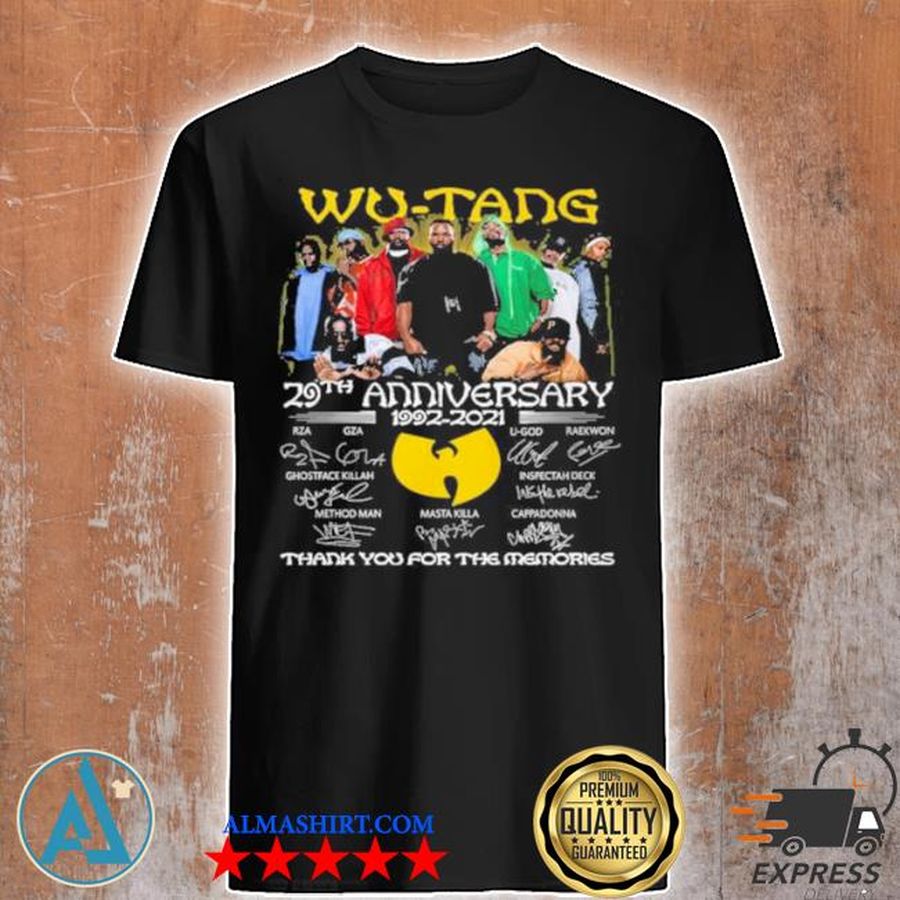 Wu tang 29th anniversary thank you for the memories shirt