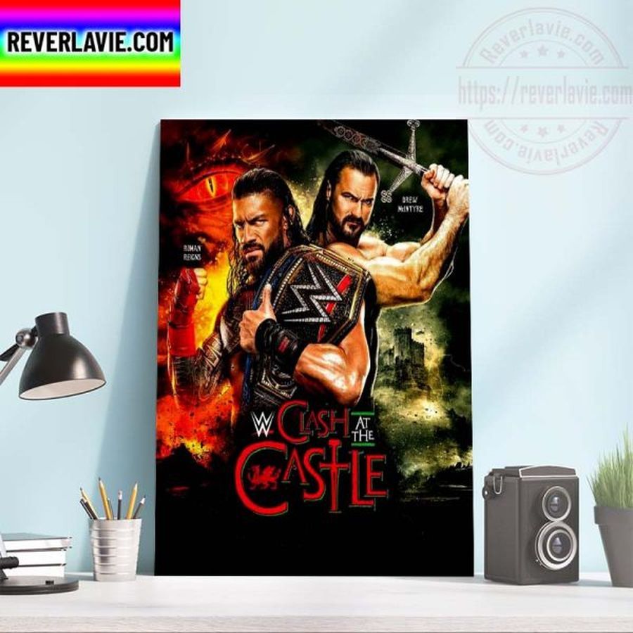 WWE Clash At The Castle Roman Reigns x Drew McIntyre Home Decor Poster Canvas