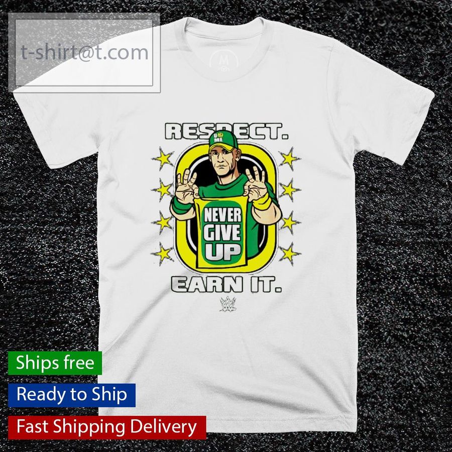 WWE John Cena Respect. Earn It. Cartoon Wrestler T-Shirt