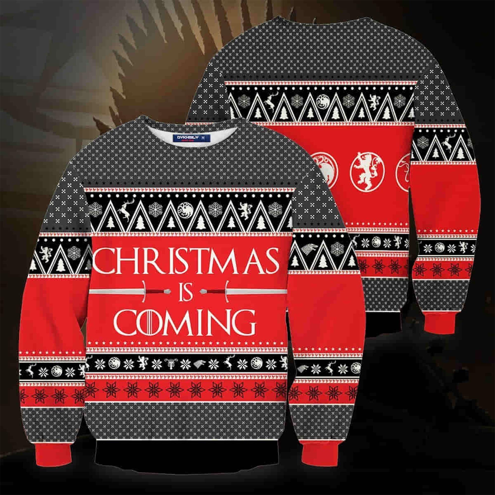 Xmas Is Coming Ugly Christmas Happy Wool Knitted Sweater
