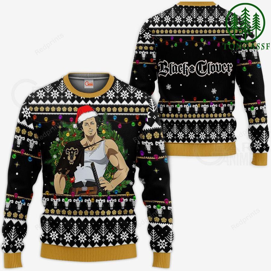 Yami Sukehiro Ugly Christmas Sweater and Hoodie Black Clover Anime Xmas Gift