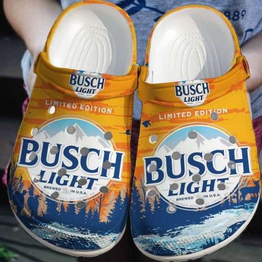 Yellow Busch Light Beer Crocs Crocband Clog Shoes