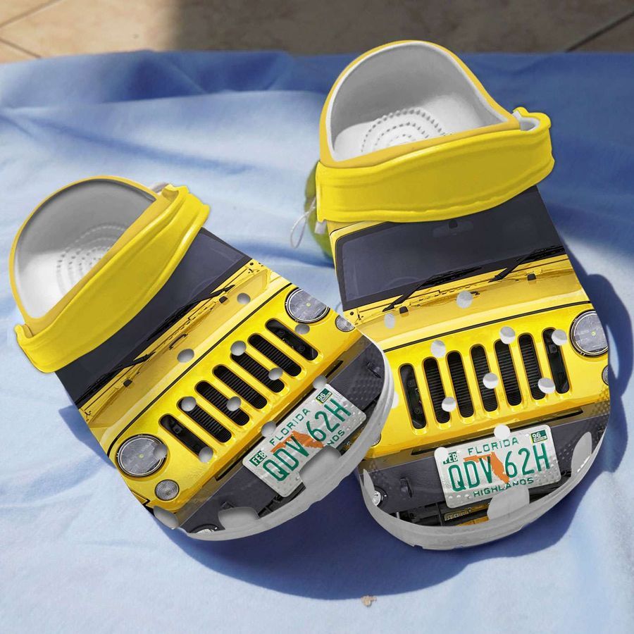 Yellow Jeep Crocs Crocband Clog Shoes For Jeep Lover