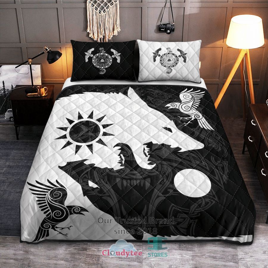 Yin Yang Wolf and Raven Viking Quilt Bedding Set – LIMITED EDITION