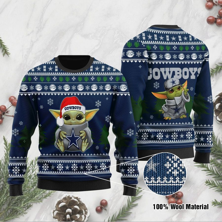 Yoda baby love Dallas Cowboys Ugly Christmas Sweater Ugly Sweater