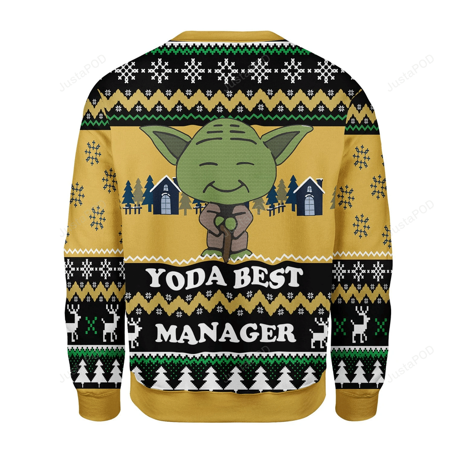 Yoda Best Manager Ugly Christmas Sweater All Over Print Sweatshirt.png