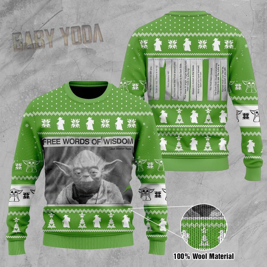 Yoda Free word of wisdom ugly sweater