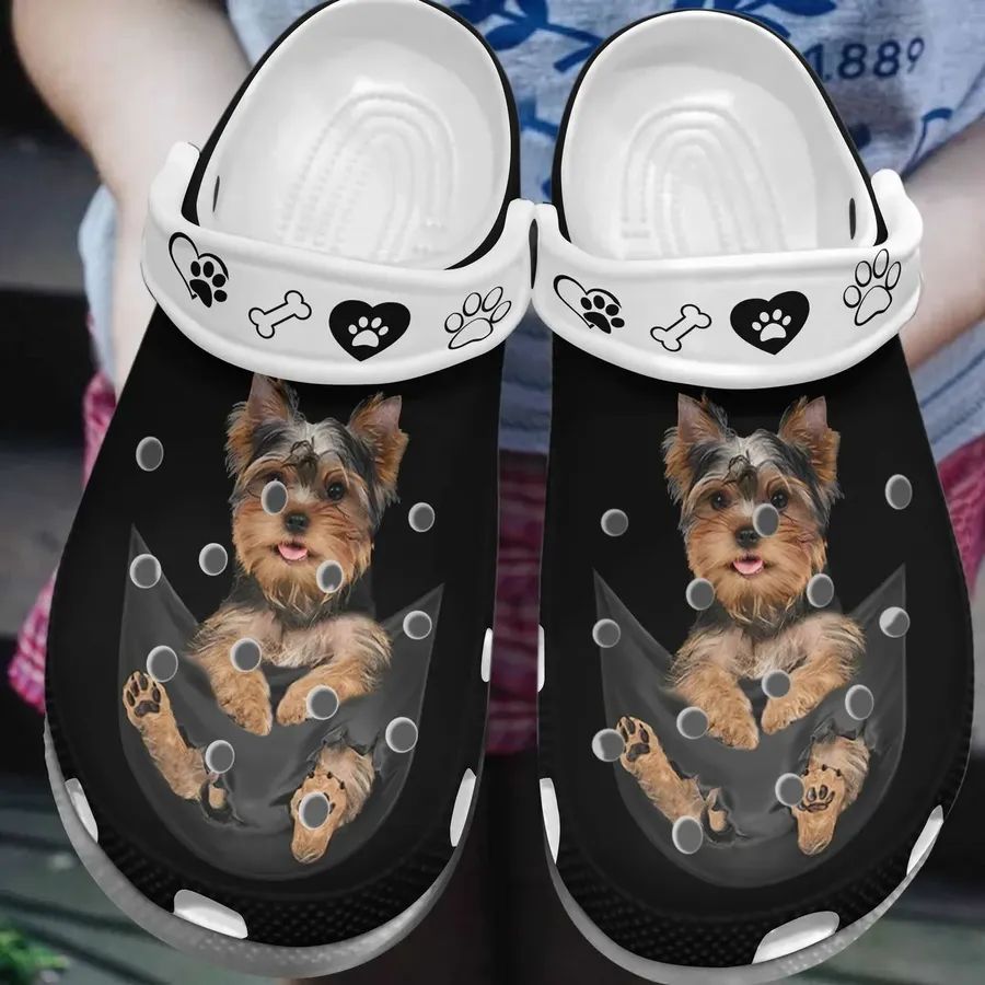 Yorkshire Personalize Clog Custom Crocs Fashionstyle Comfortable For Women Men Kid Print 3D Whitesole A Lovely Yorkshire
