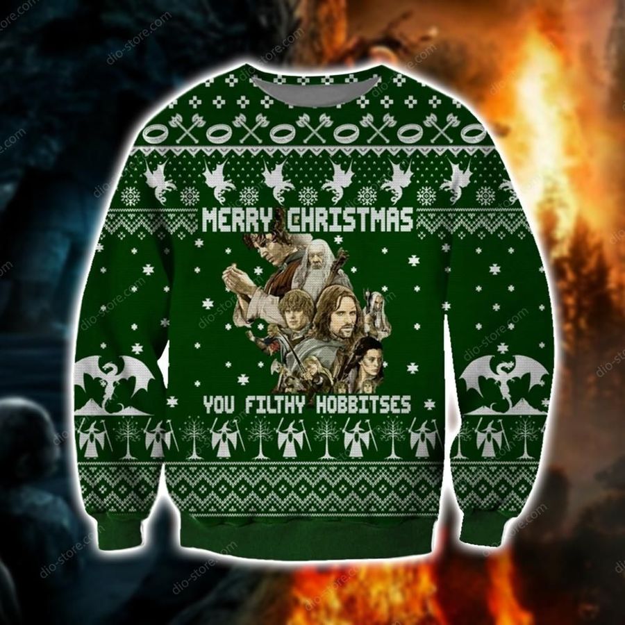 You Filthy Hobbitses Knitting Pattern For Unisex Ugly Christmas Sweater, All Over Print Sweatshirt, Ugly Sweater, Christmas Sweaters, Hoodie, Sweater