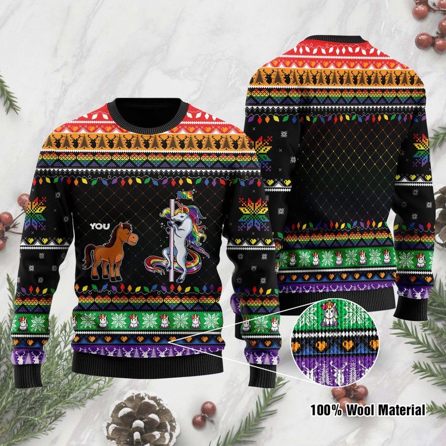 You Me Horse And Unicorn LGBT Ugly Sweater