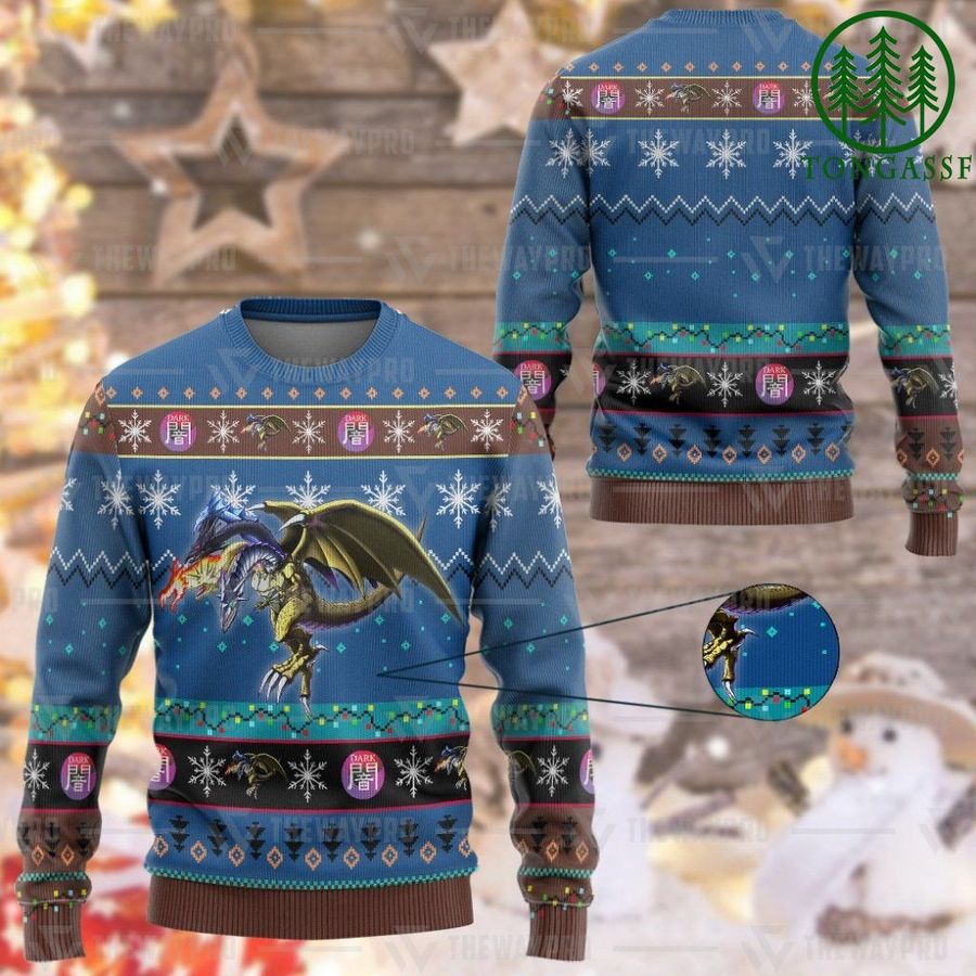Yugioh Five Headed Dragon Ugly Sweater for Anime fans