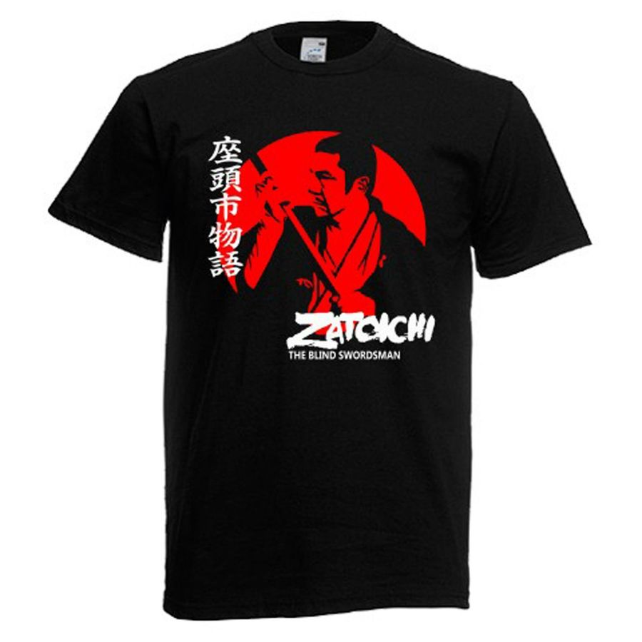 Zatoichi The Blind Swordsman Samurai Movie Mens Black Navy T-Shirt