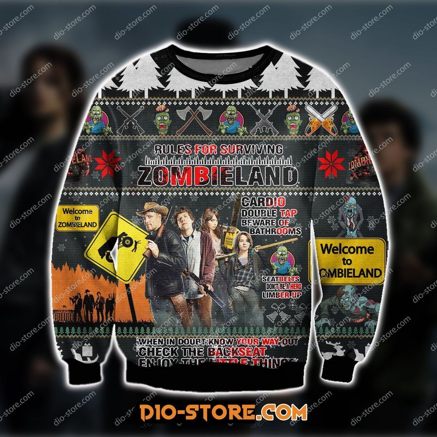 Zombieland Comedy Film Ugly Christmas Sweater All Over Print Sweatshirt