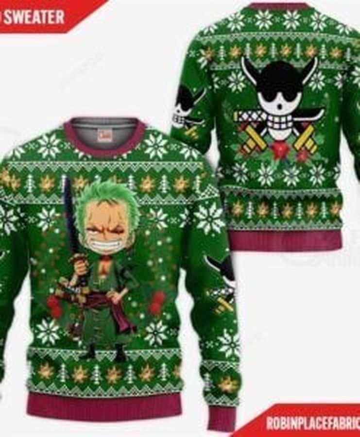 Zoro Chibi One Piece Anime Ugly Christmas Sweater, Ugly Sweater, Christmas Sweaters, Hoodie, Sweater